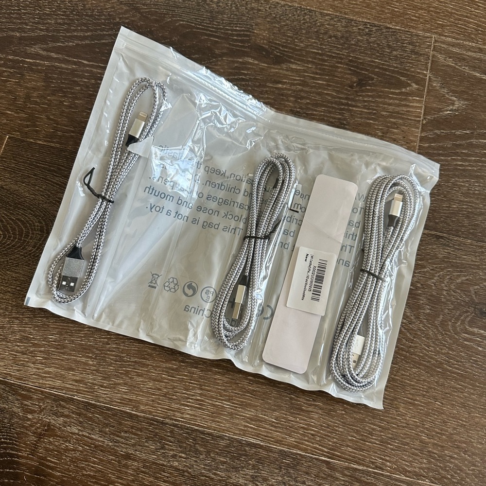 braided iphone chargers, set of 3 - FREE WITH ANY OTHER PURCHASE